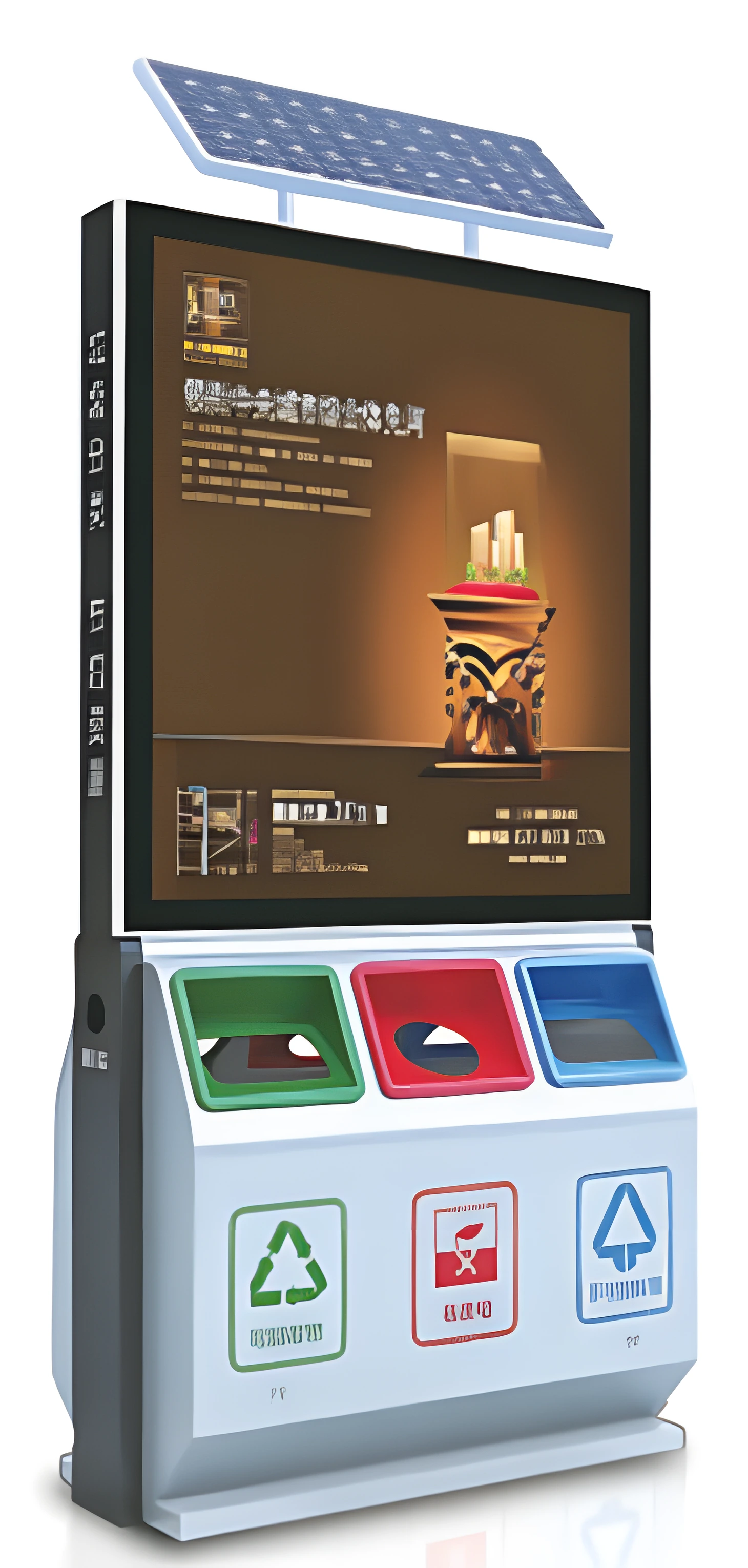 Information display with recycling bins · Catalogue page 243