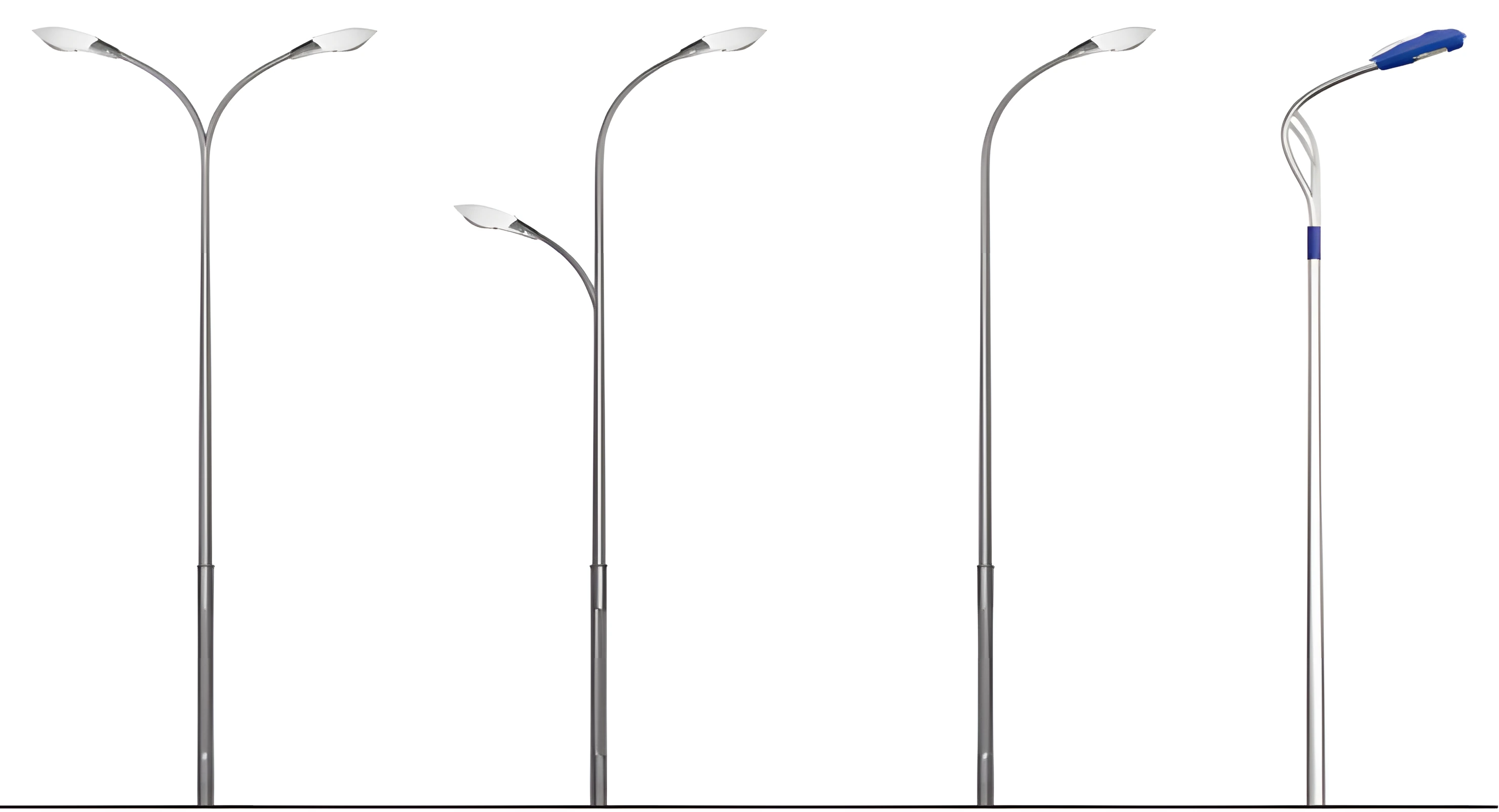 Single- and double-arm road lighting pole reference designs.